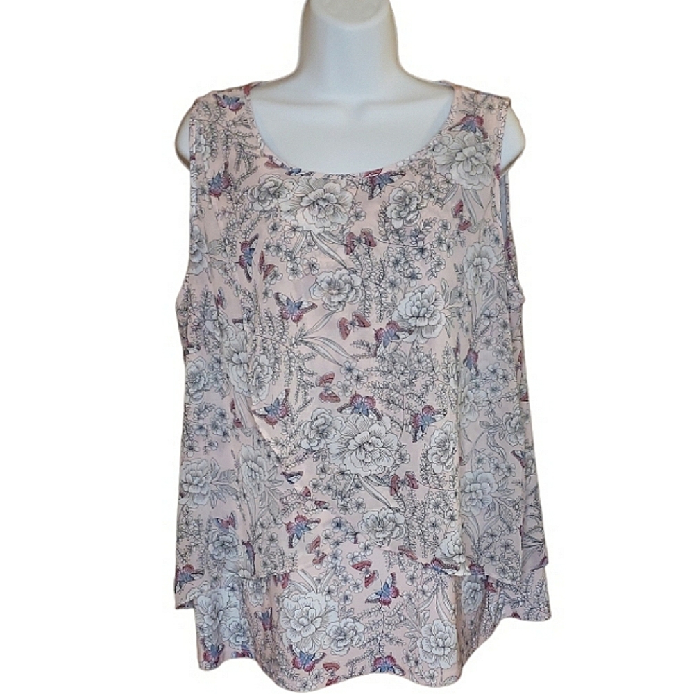 Roz & Ali - Sleeveless Blouse - 1X - LN